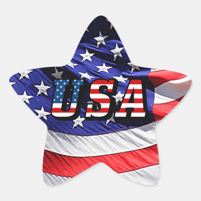 USA - Amerikanische Flagge Stern-Aufkleber (Vorderseite)