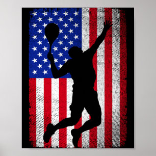 Usa amerikanische Flagge Tennis für Männer Frauen Poster
