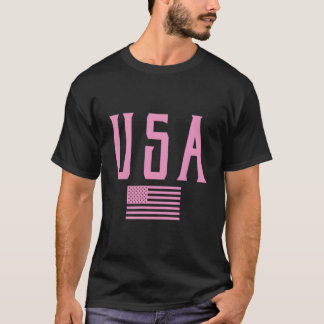 Usa Amerikanische Flagge Text K Druck T-Shirt