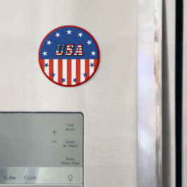 USA - Amerikanische Flagge und Sterne im Circle Ma Magnet