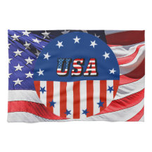 USA - Amerikanische Flagge und Sterne im Kreis