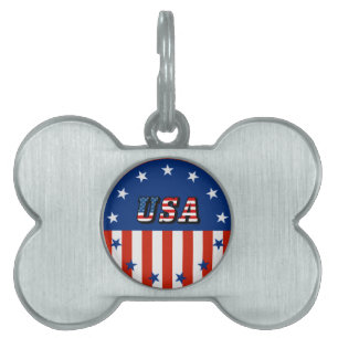 USA - Amerikanische Flagge und Sterne im Kreis Tiermarke