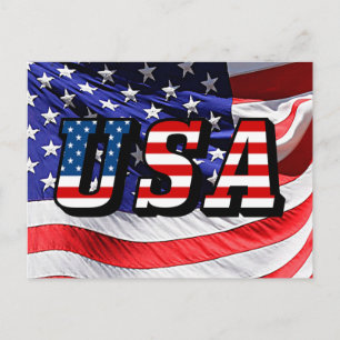 USA - Amerikanische Flaggen-Postkarte Postkarte