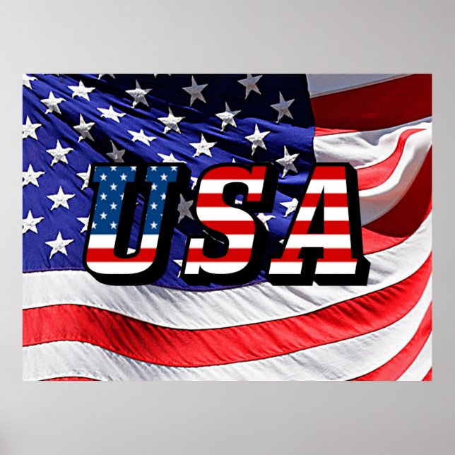 USA - Amerikanischer Flaggenposter Poster (Vorne)