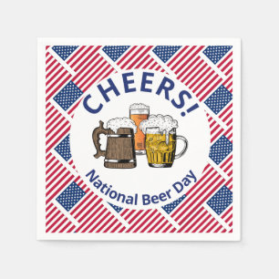 USA Amerikanischer Nationaler Bier-Tag-Papier Serviette
