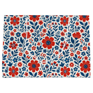 USA/amerikanisches Blumenmuster Große Geschenktüte