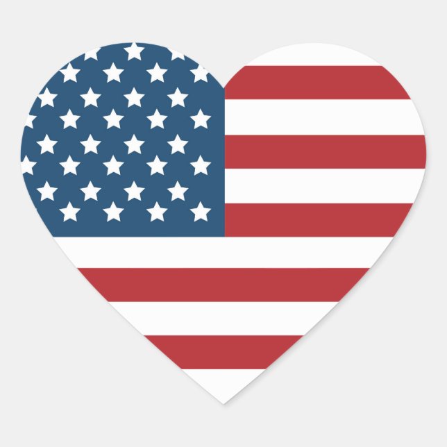 USA - amerikanisches Flaggenherz Herz-Aufkleber (Vorderseite)