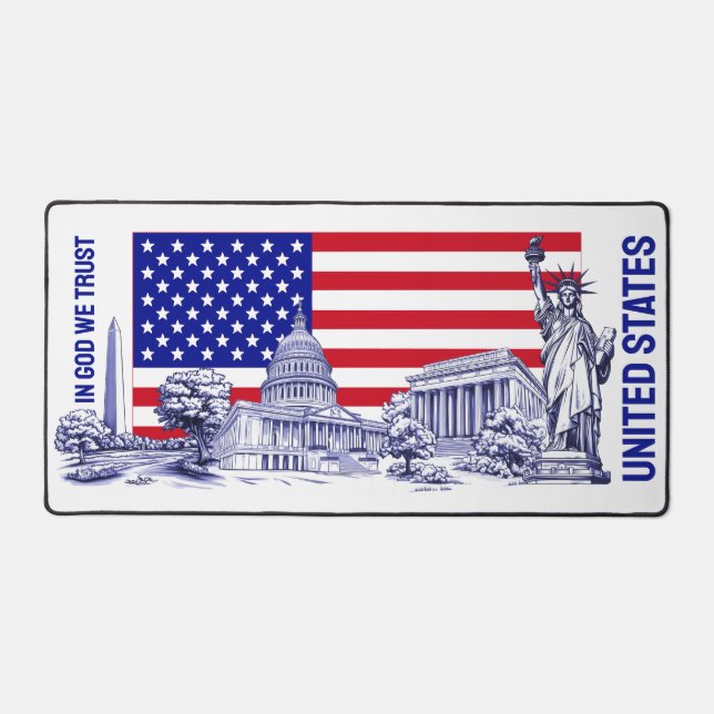 USA Amérique Drapeau Monument Illustration Souveni (Recto)