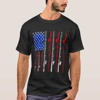 USA-Angeln Amerikanische Flagge T-Shirt