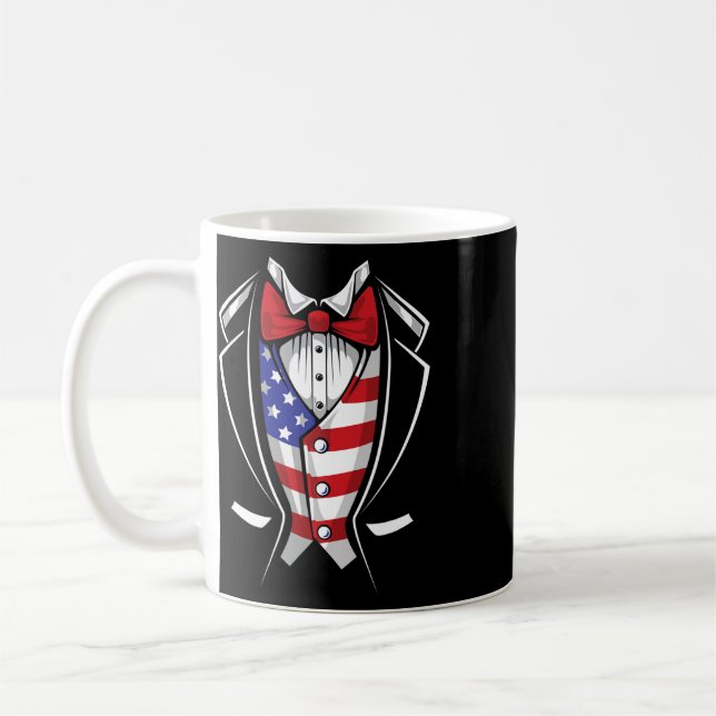 Usa Anzug Smoking patriotisch 4. Juli Flagge Ameri Kaffeetasse (Links)