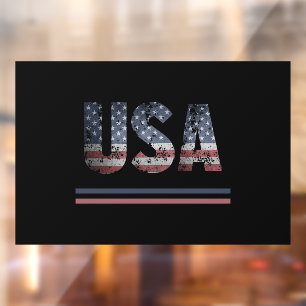 *~* USA AP16 Black Flag Grunge Patriotic American Fensteraufkleber