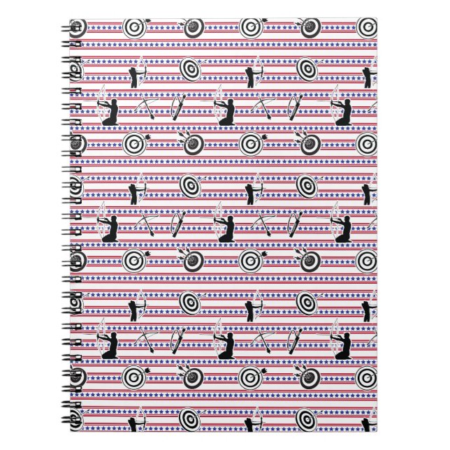 USA Archery Pattern - Silhouette Archers Notizblock (Vorderseite)