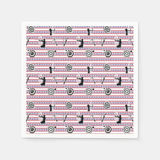 USA Archery Silhouette Pattern Serviette (Vorderseite)