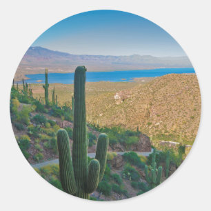 USA, Arizona. Aussicht vom Eingang zum Tonto Runder Aufkleber