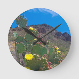 USA, Arizona. Cactus In The Hills Runde Wanduhr