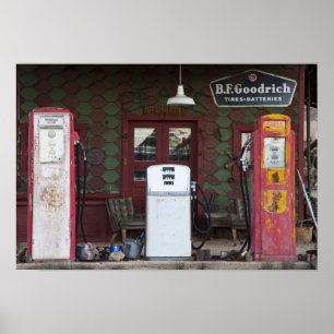 USA, Arizona. Chloride Ghost Town, alte Tankstelle Poster