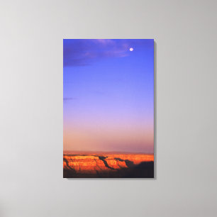 USA, Arizona, Grand Canyon NP. Mond am Himmel, wäh Leinwanddruck