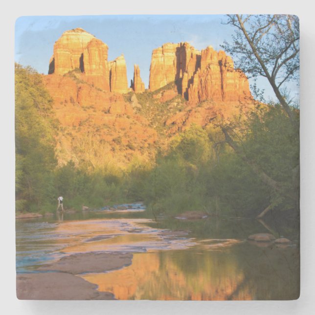USA, Arizona. Kathedrale Rock bei Sonnenuntergang Steinuntersetzer (Vorderseite)