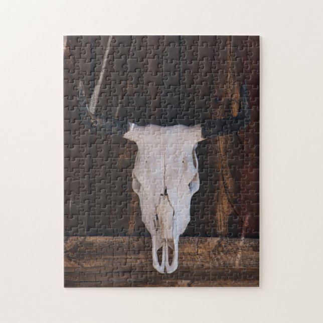 USA, Arizona. Schädel auf einer Geschäfts-Wand (Vertikal)