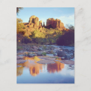 USA, Arizona, Sedona. Cathedral Rock reflektierend Postkarte