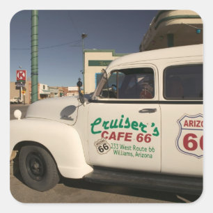 USA, Arizona, Williams: Cruisers Cafe 66 Old Quadratischer Aufkleber