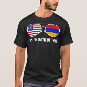 USA Armenien Flaggensonnenbrille Armenische Amerik T-Shirt