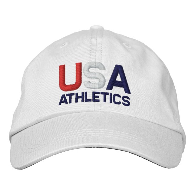 USA Athletics-Olympia bestickt mit White Hat Bestickte Kappe (Vorderseite)