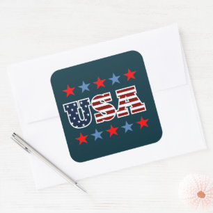 USA-Aufkleber Quadratischer Aufkleber