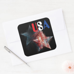 USA-Aufkleber Quadratischer Aufkleber