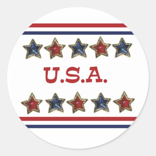 USA-Aufkleber Runder Aufkleber (Vorderseite)