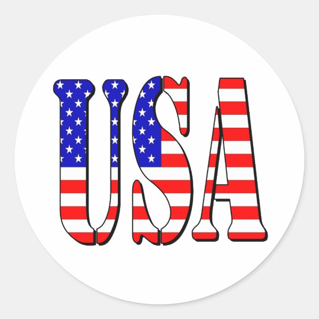 USA-Aufkleber Runder Aufkleber (Vorderseite)
