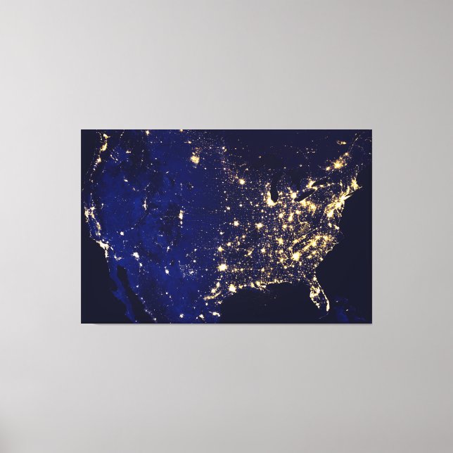 USA aus dem Weltraum Leinwanddruck (Vorderseite)