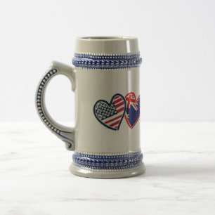 USA Australien Liebe Bierglas