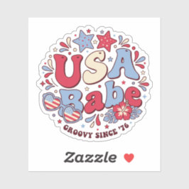 USA Babe Retro Patriotischer 4. Juli Aufkleber