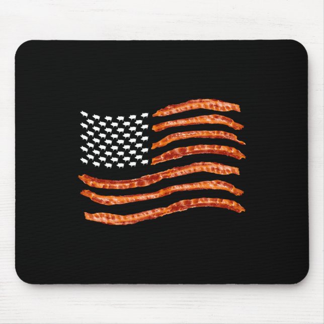 Usa Bacon Flag Cute Us Getrocknete Schweine Funny  Mousepad (Vorne)