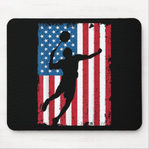 USA Badminton-Flagge Vintage-Sportflagge  Mousepad