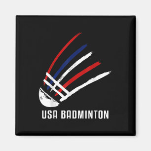 USA Badminton Shuttlecock Rot Weiß Blau Magnet