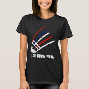 USA Badminton Shuttlecock Rot Weiß Blau  T-Shirt