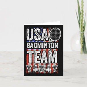 Usa Badminton Team American Flag Funny Badminton F Karte