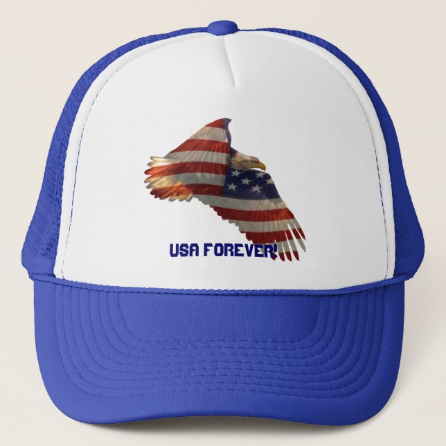 USA Bald Eagle & US Flag USA FOREVER Casquette (Devant)