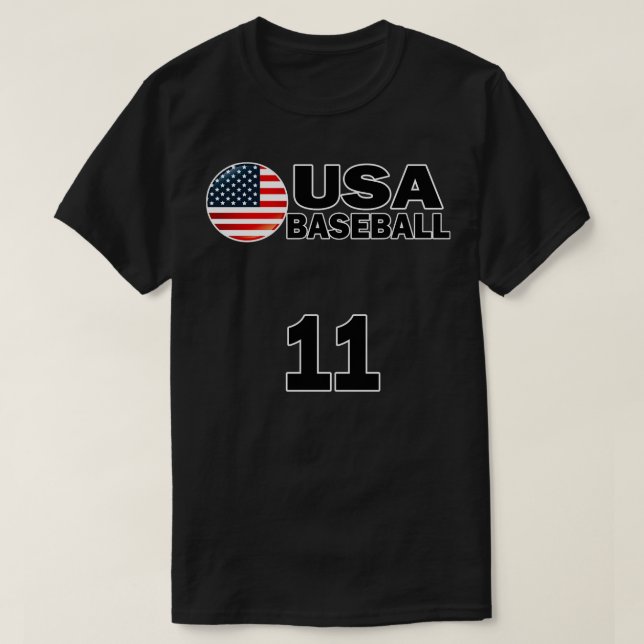 USA Baseball Number 11 Tshirt Design (Design vorne)