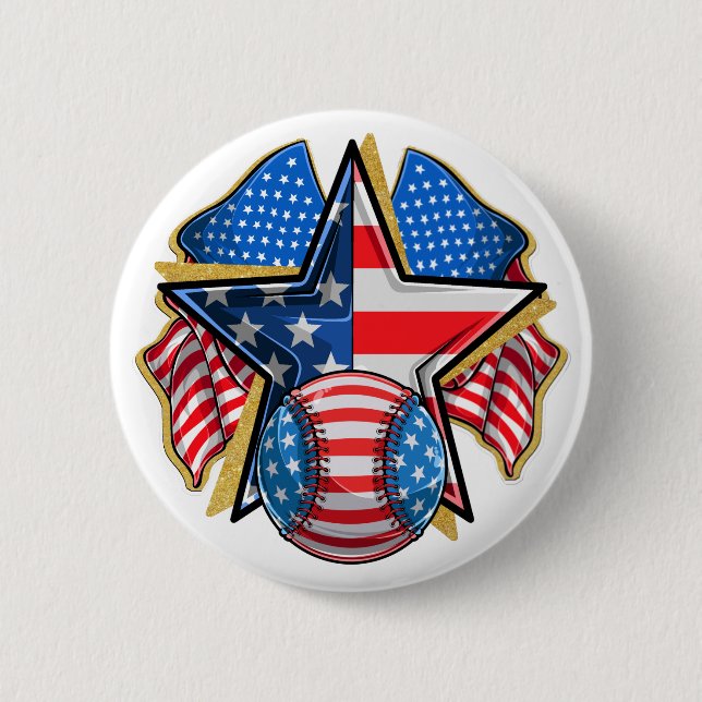 USA Baseball Softball Button (Vorderseite)