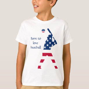 USA Baseball-Spieler amerikanische Flagge T-Shirt