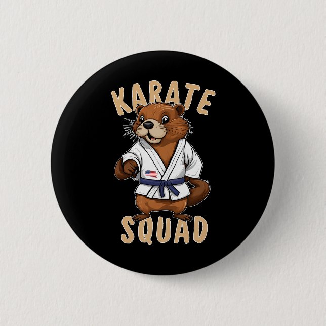 Usa Beaver Karate Squad Rep Your Team Martial Arts Button (Vorderseite)