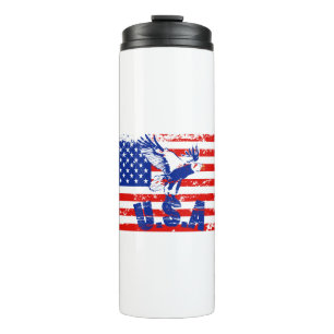 USA bedrängter Weißkopfseeadler Thermosbecher