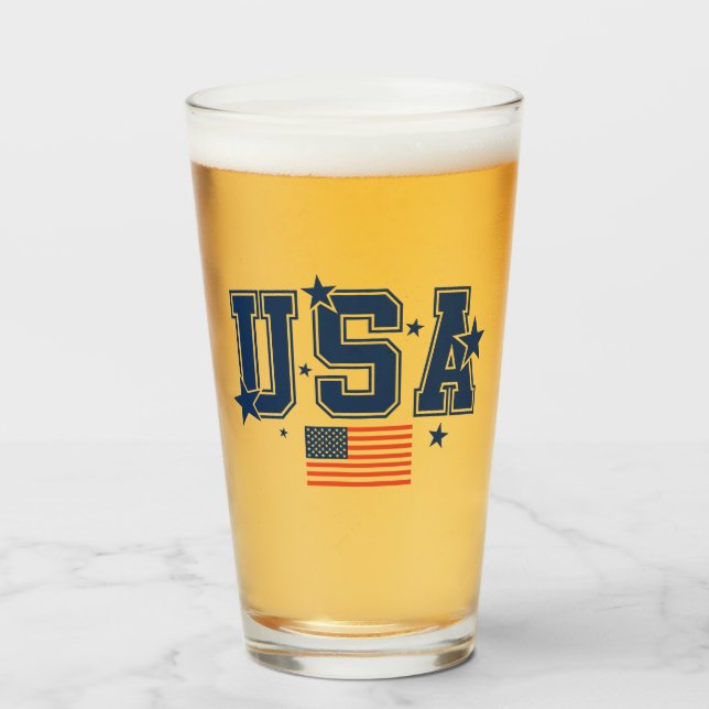 USA Beer Glas (Vorne (Gefüllt))