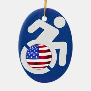 USA behindert Keramik Ornament
