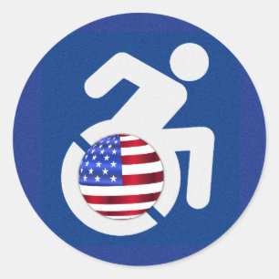 USA behindert Runder Aufkleber