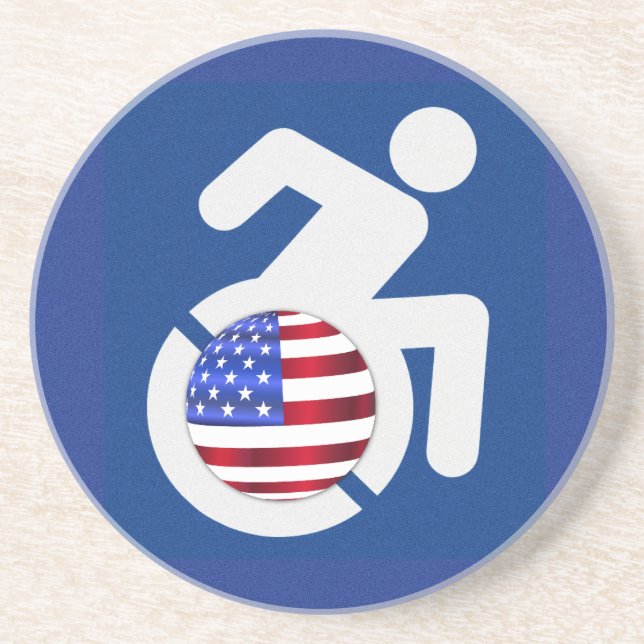 USA - Behinderte, Getränkeuntersetzer (Vorne)