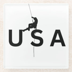 USA Bergsteigen Glasuntersetzer